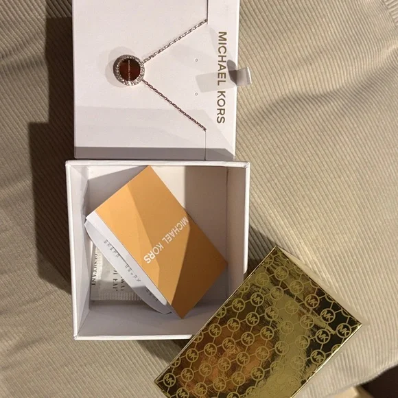 Michael Kors Rose Gold Circle Necklace - Picture 6 of 7